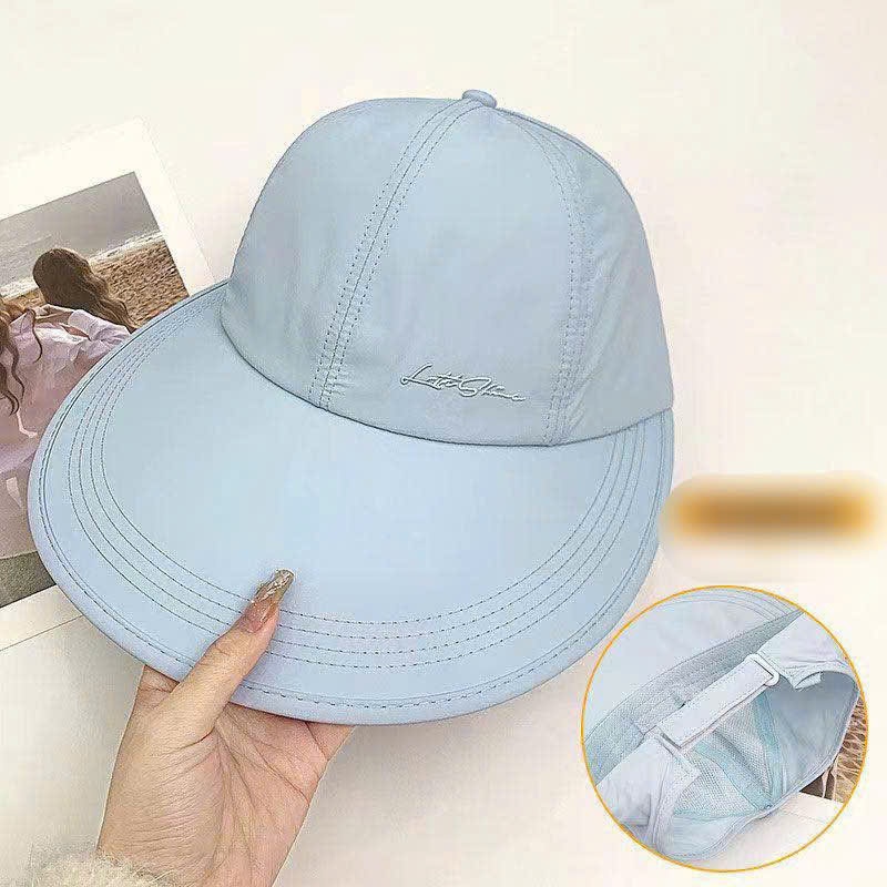 MŨ CHỐNG NẮNG NỬA ĐẦU RỘNG VÀNH THÊU CHỮ CÁ TÍNH CHO NỮ