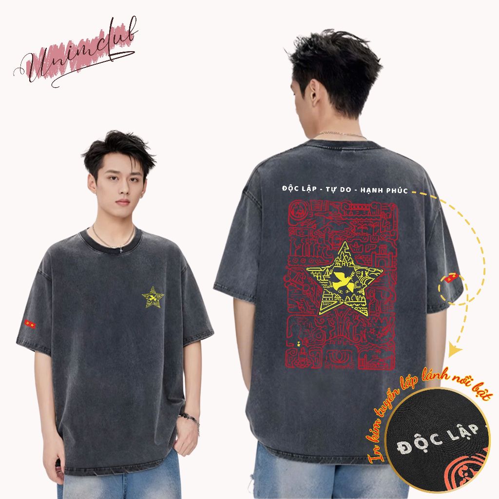 [HỎA TỐC 2H] Áo Cờ Đỏ Sao Vàng Kim Tuyến Độc Lập Tự Do Unisex Hot Trend Áo 30/4 Cờ Việt Nam Vải Cotton Việt Premium