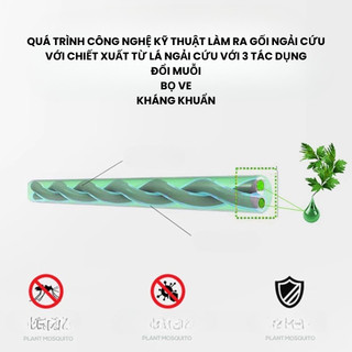 Gối Thoáng Khí Ngải Cứu Thiên Nhiên – Chống Ẩm, Êm Ái, Thư Giãn Giấc Ngủ - KÍCH THƯỚC 50X70