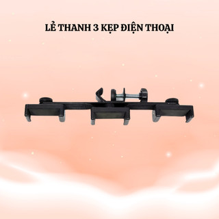Thanh Ngang Gắn 3 Kẹp Điện Thoại Cho Chân Đèn Trợ Sáng – Quay Video, Livestream Nhiều Thiết Bị