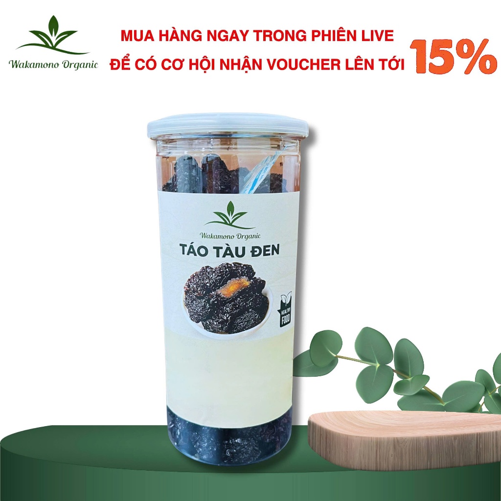 Táo tàu đen Wakamono Organic không chất bảo quản, không phẩm màu, ngọt, dẻo, thơm, ăn ngon