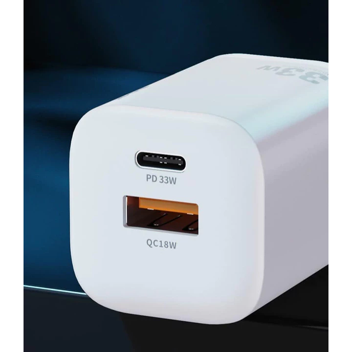 Bộ Sạc Nhanh Wk U140 gồm 2 Cổng sạc Nhanh TypeC-USB, Hỗ Trợ Sạc Nhanh PD 33W và QC 3.0 Chống Nóng Sạc Nhanh – 2
