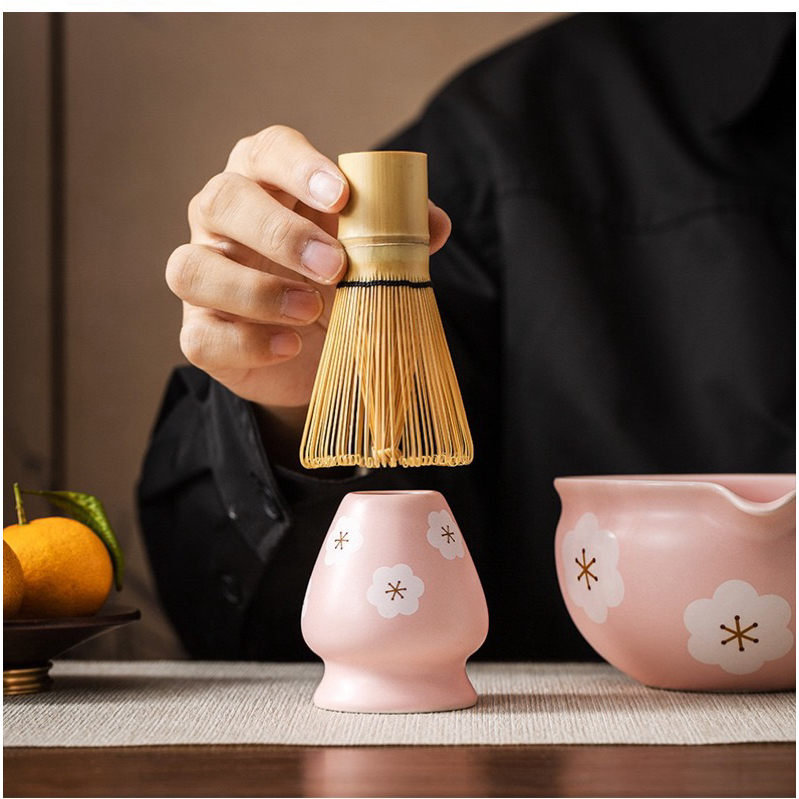 [HOẢ TỐC] Set Matcha thủ công cao cấp ( màu hồng phấn xinh xắn )