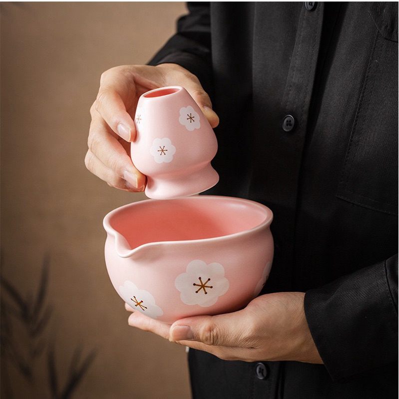 [HOẢ TỐC] Set Matcha thủ công cao cấp ( màu hồng phấn xinh xắn )