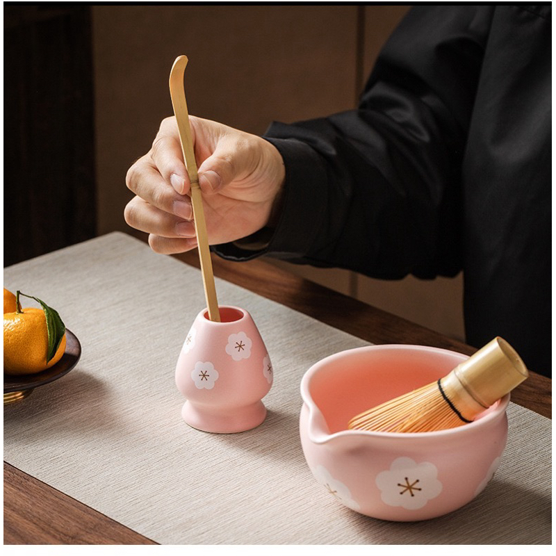 [HOẢ TỐC] Set Matcha thủ công cao cấp ( màu hồng phấn xinh xắn )