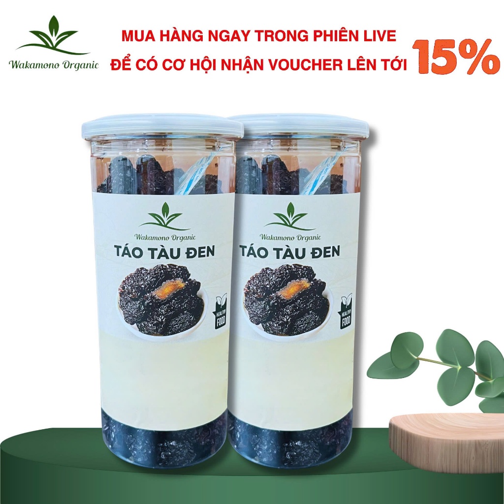 Táo tàu đen Wakamono Organic không chất bảo quản, không phẩm màu, ngọt, dẻo, thơm, ăn ngon