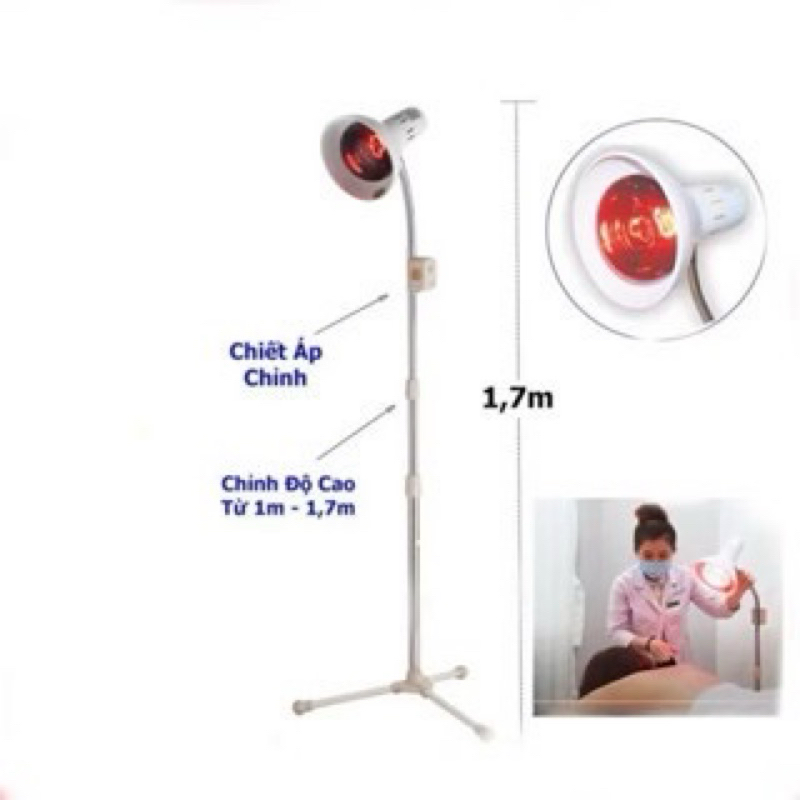 Đèn gù, đèn hồng ngoại chân cao 1.7m kèm bóng tăng giảm chiều cao và ánh sáng