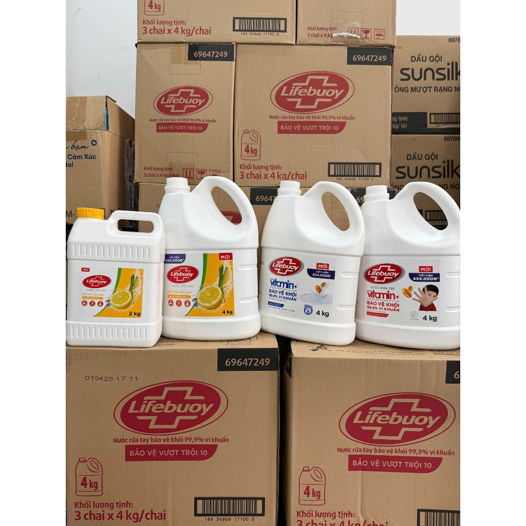 Nước Rửa Tay Lifebuoy Bảo Vệ , Dưỡng Ẩm , Khử Mùi Can 2KG / 4KG Siêu Tiết Kiệm .