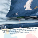 [ĐỆM CHẦN CỐ ĐỊNH] Bộ chăn gối cho bé mầm non 5 trong 1 Mangata Bedding , size 70x120cm/70x140cm chăn gối đi học gấp gọn — ảnh 6