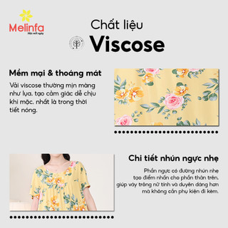 [XẢ KHO GIÁ SỐC] Váy đầm ngủ ngắn tay mặc nhà vải Viscose tự nhiên thoáng mát bigsize mã MEV0551