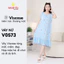 Váy đầm ngủ ba lỗ mặc nhà vải Cotton lụa tự nhiên thoáng mát, đầm ngủ bigsize mã MEV0573