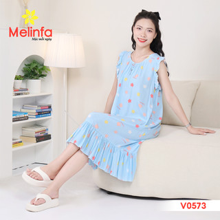 [XẢ KHO GIÁ SỐC] Váy đầm ngủ ba lỗ mặc nhà vải Cotton lụa tự nhiên thoáng mát, đầm ngủ bigsize mã MEV0573
