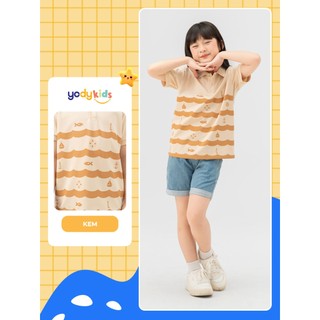 Áo thun polo trẻ em YODY in hình họa tiết hải lý vải mát mẻ an toàn cho bé KCPO25A169