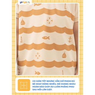 Áo thun polo trẻ em YODY in hình họa tiết hải lý vải mát mẻ an toàn cho bé KCPO25A169