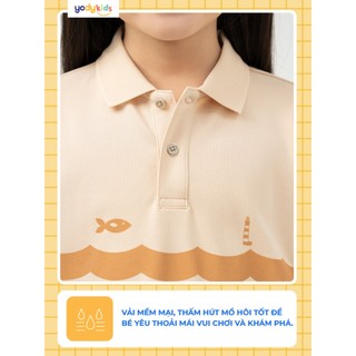 Áo thun polo trẻ em YODY in hình họa tiết hải lý vải mát mẻ an toàn cho bé KCPO25A169