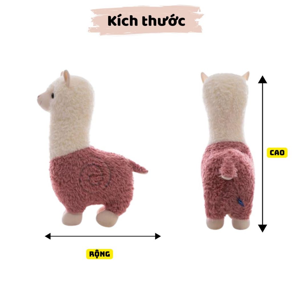Gấu bông lạc đà cổ dài lông xù cao cấp dùng làm trang trí nội thất hay cho bé ngồi chơi