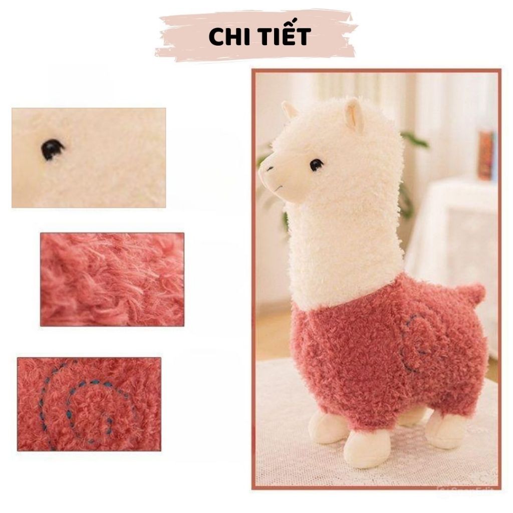 Gấu bông lạc đà cổ dài lông xù cao cấp dùng làm trang trí nội thất hay cho bé ngồi chơi
