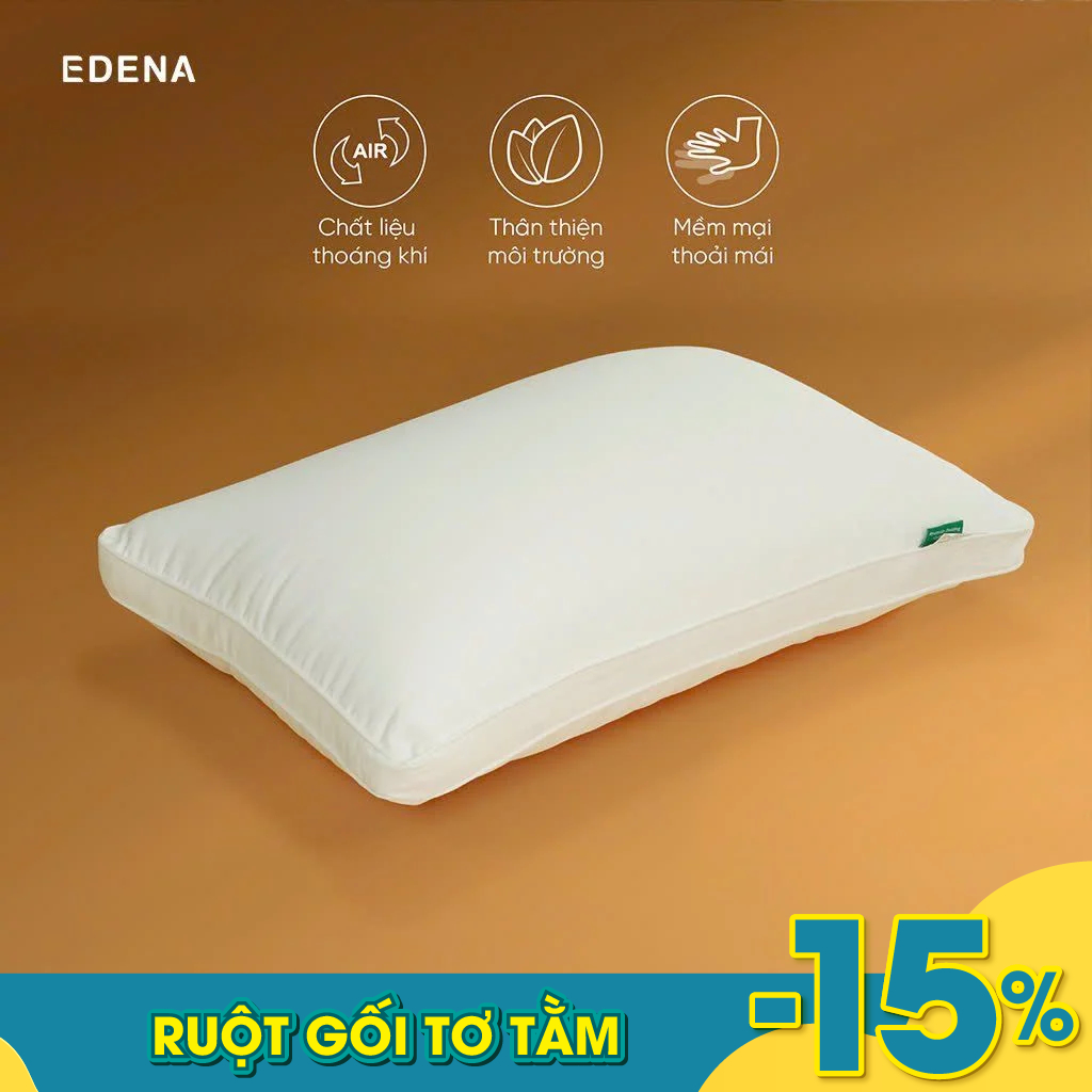 Ảnh RUỘT GỐI TƠ TẰM EDENA KÍCH THƯỚC 45x65CM - NÂNG NIU TỪNG GIẤC NGỦ NGON 1