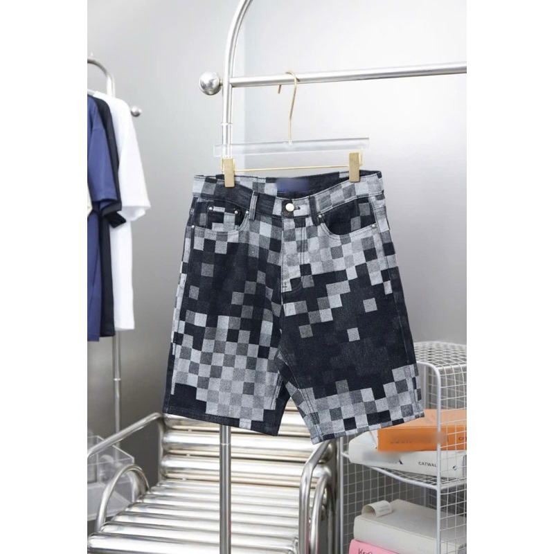 ⚡️[Hight Quality] Quần Đùi Shorts Denim 1-\/ Da1mer Ready To Wear - Điểm Nhấn Logo Caro Đen Xám Cao Cấp Nam Nữ