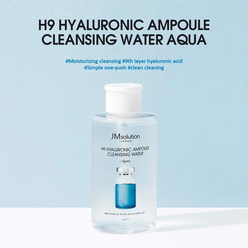 Nước Tẩy Trang JMsolution H9 Hyaluronic Ampoule Cleansing Water Aqua 500ml Cocolux