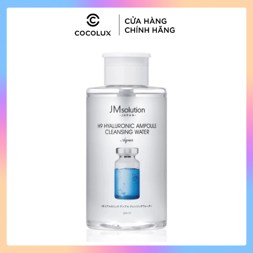 Nước Tẩy Trang JMsolution H9 Hyaluronic Ampoule Cleansing Water Aqua 500ml Cocolux