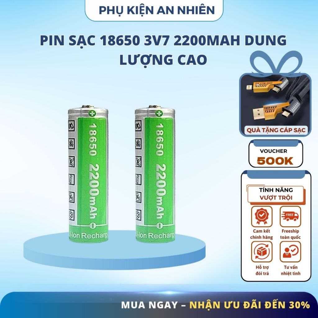 Pin sạc Phantom 18650 3v7 2200mAh dung lượng cao | Shopee Việt Nam