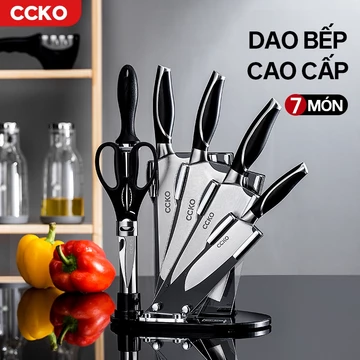 Bộ dao nhà bếp cao cấp CCKO CK9822 gồm dao chặt xương, dao làm bếp, dao cắt lát, dao gọt hoa quả, mài dao, kéo đa năng