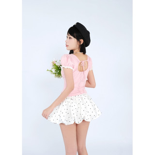 Chân váy bí nữ ngắn xoè công chúa vải phi bóng màu hồng dễ thương summer outfit - PUMPKIN SKIRT