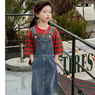 Yếm jean bò bé gái Hàn quốc cho bé từ 1 - 10 tuổi