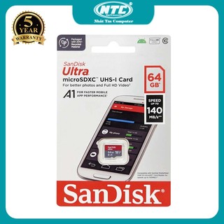 Thẻ nhớ MicroSDXC SanDisk Ultra A1 64GB Class 10 U1 140MB/s / 35MB/s (Đỏ) - Nhất Tín Computer