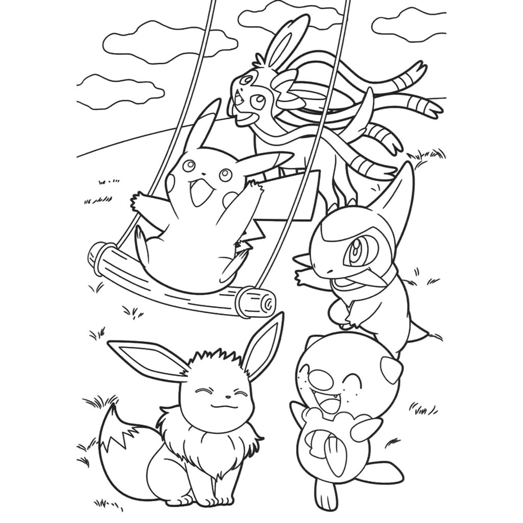 Bộ 50 tranh tô màu POKEMON khác nhau không trùng lặp cho bạn thỏa sức sáng tạo