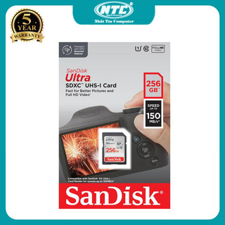 Thẻ nhớ Máy Ảnh SDXC SanDisk Ultra 256GB 800x 150MB/s (Xám)