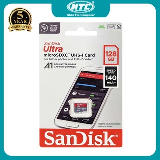 Thẻ nhớ MicroSDXC SanDisk Ultra A1 128GB 800x U1 đọc 140MB/s, ghi 35MB/s hỗ trợ video 2K (Đỏ)