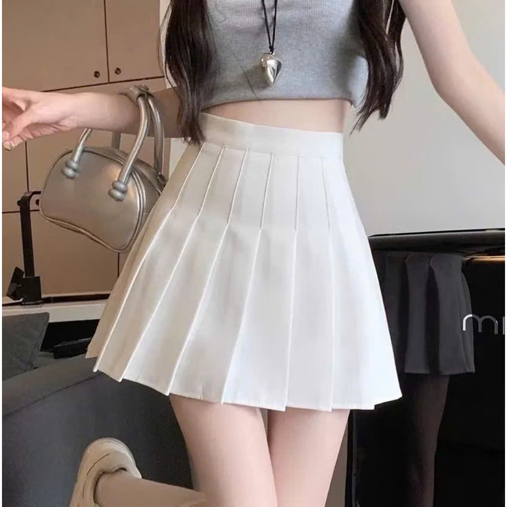 [CÓ SIZE] Chân Váy Xếp Li Tennis Xòe Dáng Ngắn RANSHI Cạp Cao Tôn Dáng Dễ Phối Phong Cách Hàn Quốc