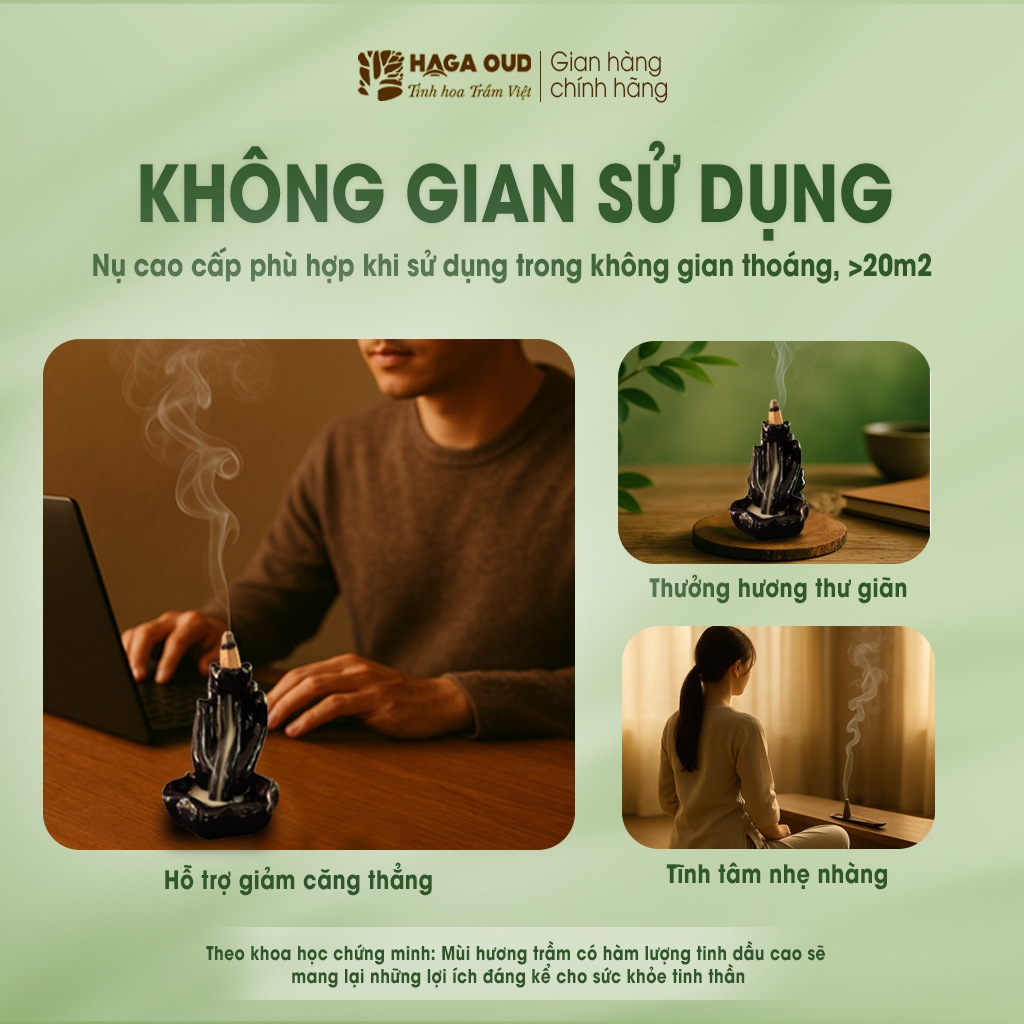 Ảnh NHANG TRẦM NỤ HAGA NGỌT ĐẬM, THÍCH HỢP BIẾU TẶNG, LỄ PHẬT, THỜI GIAN CHÁY LÊN ĐẾN 30’- 24 NỤ 4