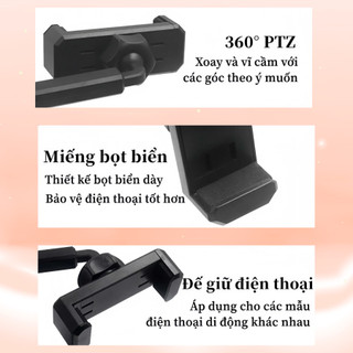 Giá Đỡ Điện Thoại Livestream Để Bàn 2 Kẹp – Hỗ Trợ Quay Video, Make Up, Bán Hàng, Gắn Đèn Trợ Sáng