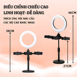 Giá Đỡ Điện Thoại Livestream Để Bàn 2 Kẹp – Hỗ Trợ Quay Video, Make Up, Bán Hàng, Gắn Đèn Trợ Sáng
