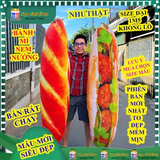 [SIÊU ĐẸP] GỐI ÔM BÁNH MÌ 3D SIÊU TO KHỔNG LỒ CAO CẤP SIÊU ĐẸP [HÀNG CHUẨN] - GẤU BÔNG BÁNH MÌ 3D