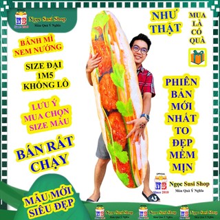 THÚ BÔNG BÁNH MÌ 3D KHỔNG LỒ SIZE 1M5 SIÊU MỊN [CAO CẤP]