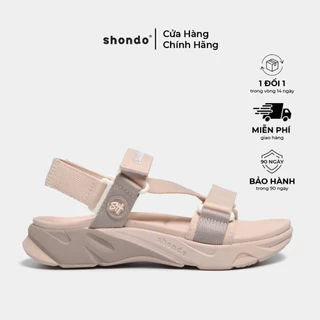 Giày Sandal Nữ F8M Êm Chân, Bền Màu Hồng Shondo F8M7095