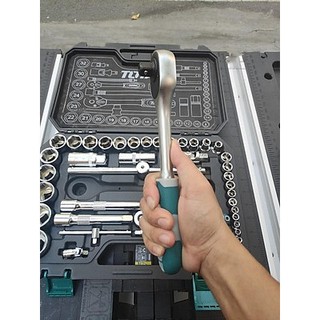 ĐỒ NGHỀ TOTAL Bộ 44 cái socket (1/4+1/2 inch) & cần 2 chiều THT421441 <HÀNG CHÍNH HÃNG>