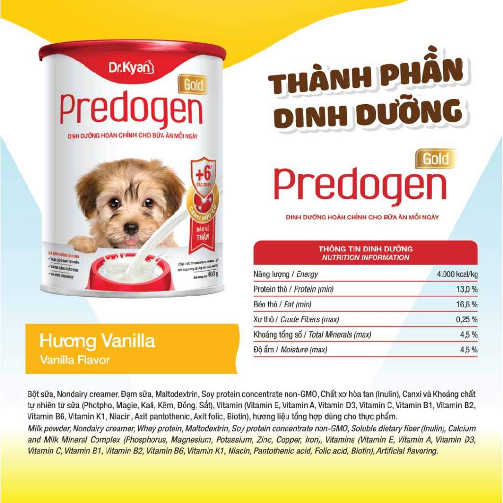 Ảnh Dr.Kyan - Sữa bột PREDOGEN GOLD cho chó lon 400g - DrKyan 1