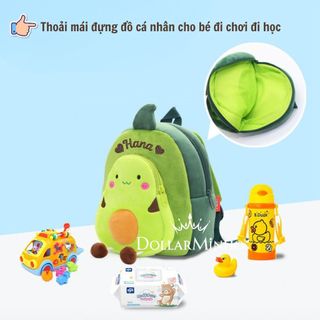 (Thêu Tên) Balo Trái Cây Cho Bé Vải Nhung Mềm, Đi Học Đi Chơi, Gọn Nhẹ Tiện Lợi