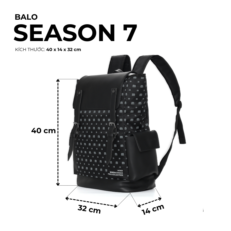 Ảnh Balo đi học thời trang Nam nữ chống nước Unisex Season 7 Local Brand Chính Hãng Midori M Studio 2