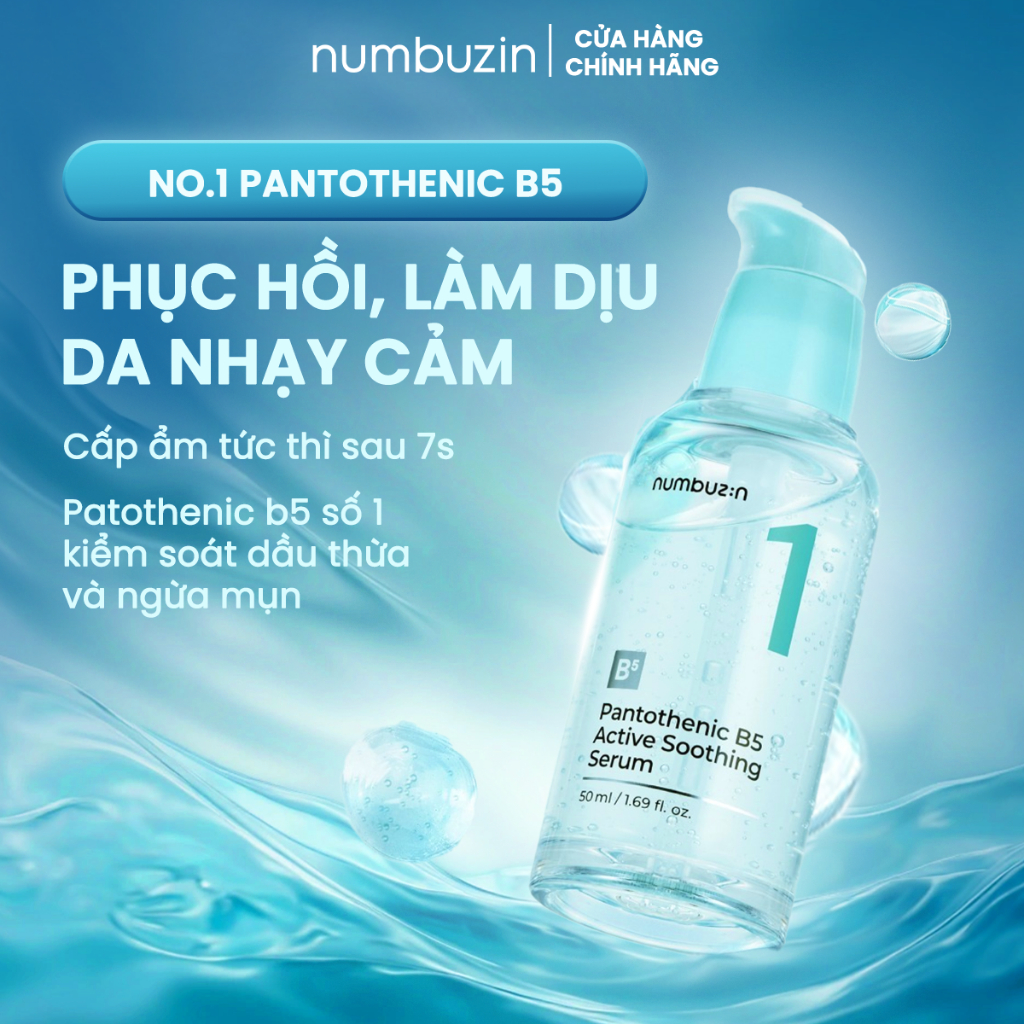 Ảnh Serum Làm Dịu Da Hoạt Tính Numbuzin Pantothenic B5 Số 1 – Phục Hồi, Dưỡng Ẩm, Làm Mềm Da (50ml) 1