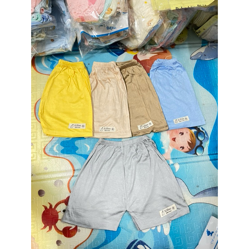 Combo 10 quần đùi Mác Kwoo mềm mịn thấm hút mồ hôi cho bé từ 3-18kg, quần đùi chục thun lạnh