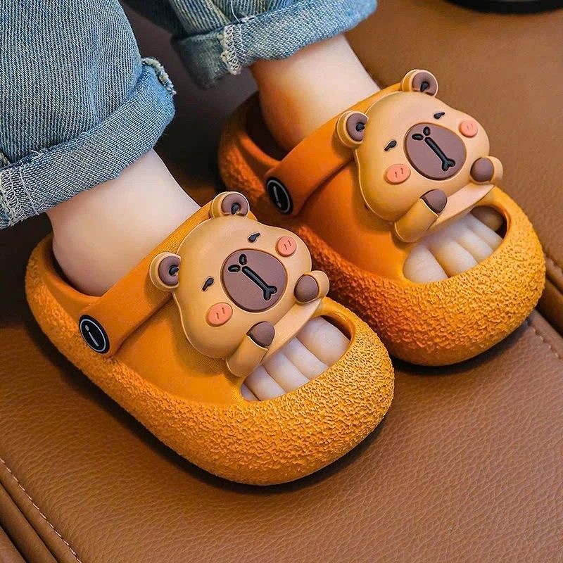 Dép bánh mì thời trang có quai sau hở mũi cho bé thoáng mát mềm êm chân hình capy ngựa pony cho bé trai bé gái