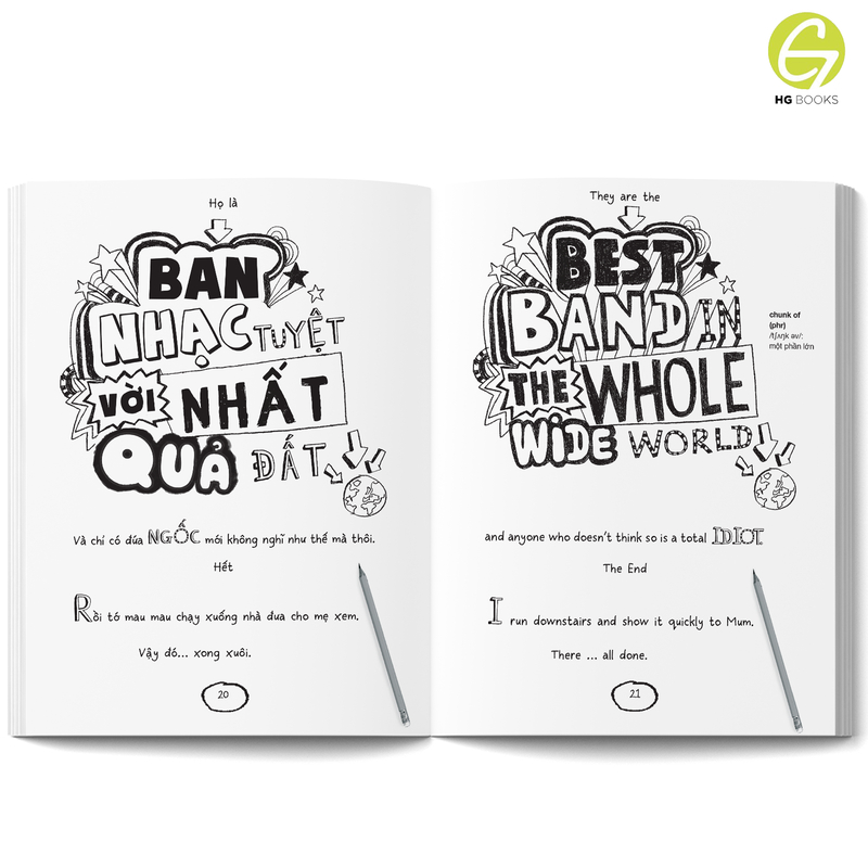 Ảnh Combo 4 cuốn Tom Gates bản tiếng Việt & Song ngữ Việt-Anh - The Brilliant World of Tom Gates series Liz Pichon 4