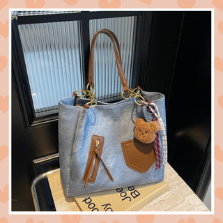 Túi tote nữ túi thời trang kẹp nách đeo vai hoạ tiết vá phong cách cá tính vừa A4 Liistore K259