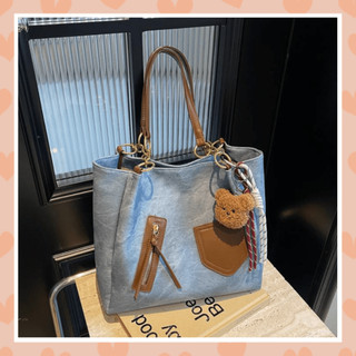 Túi tote nữ túi thời trang kẹp nách đeo vai hoạ tiết vá phong cách cá tính vừa A4 Liistore K259
